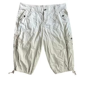 Sonoma Embroidered Floral Khaki Capri Cargo Pants Size 14